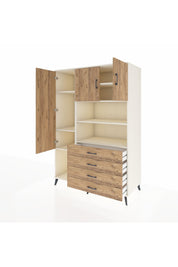 Kronos Dolap 7 Raflı 4 Çekmeceli 3 Kapaklı 132x59x195 Aytaşı-Çam/Çam