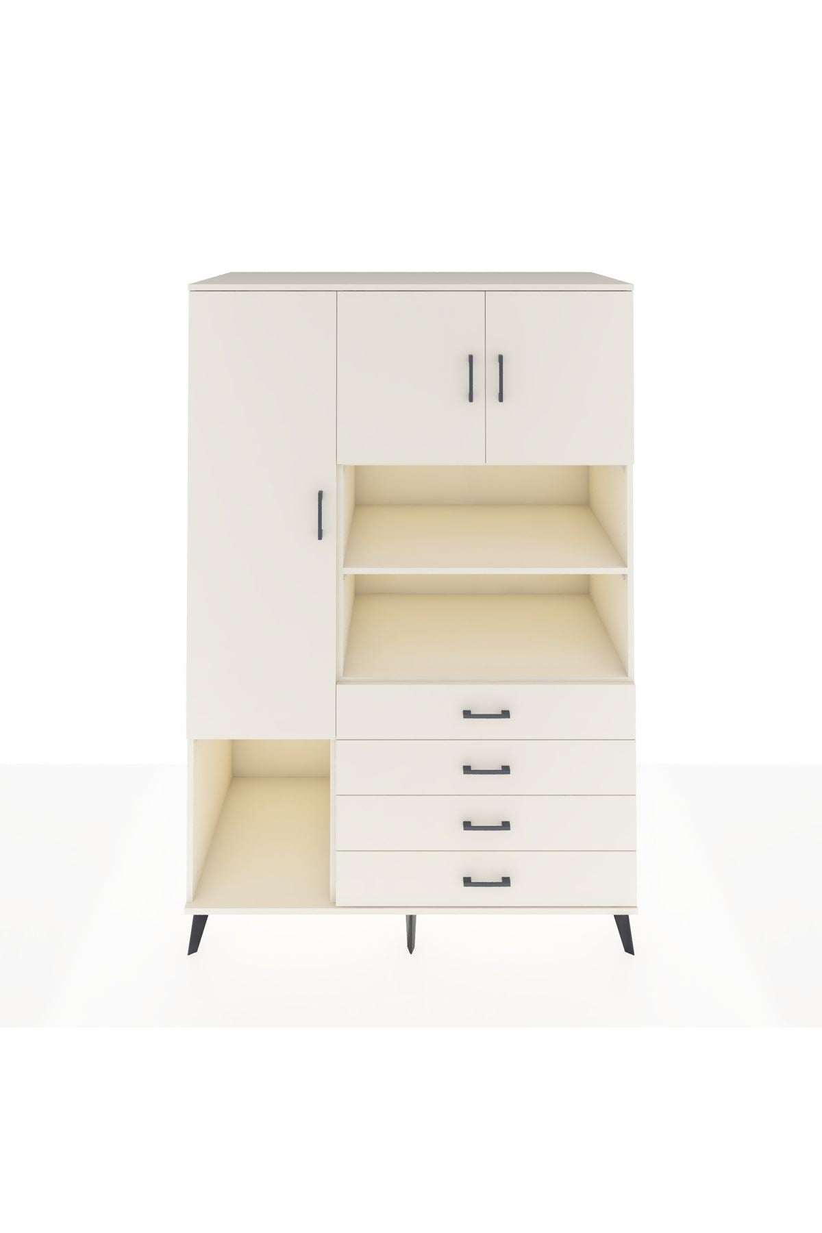 Kronos Dolap 7 Raflı 4 Çekmeceli 3 Kapaklı 132x59x195 Aytaşı-Aytaşı/Aytaşı