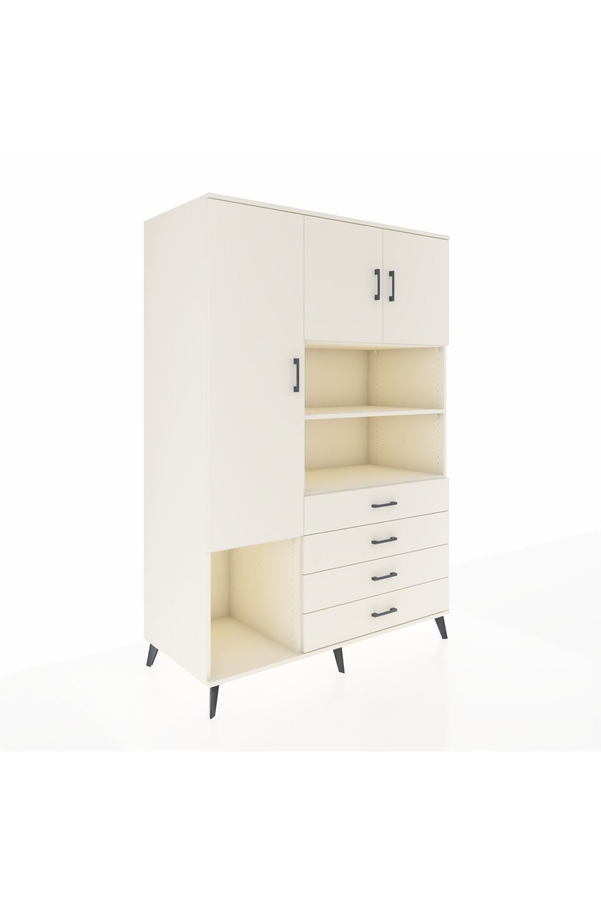 Kronos Dolap 7 Raflı 4 Çekmeceli 3 Kapaklı 132x59x195 Aytaşı-Aytaşı/Aytaşı