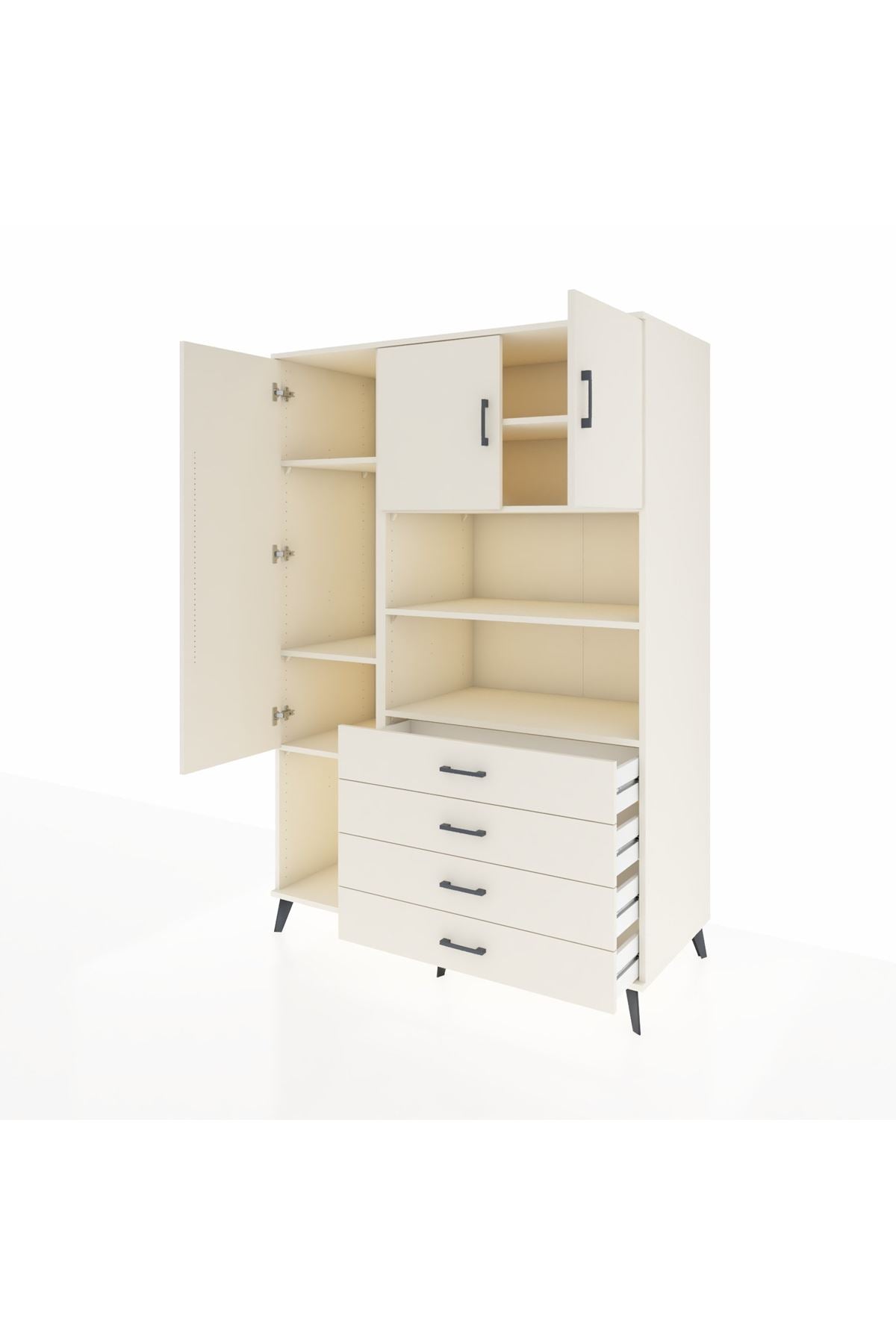 Kronos Dolap 7 Raflı 4 Çekmeceli 3 Kapaklı 132x59x195 Aytaşı-Aytaşı/Aytaşı