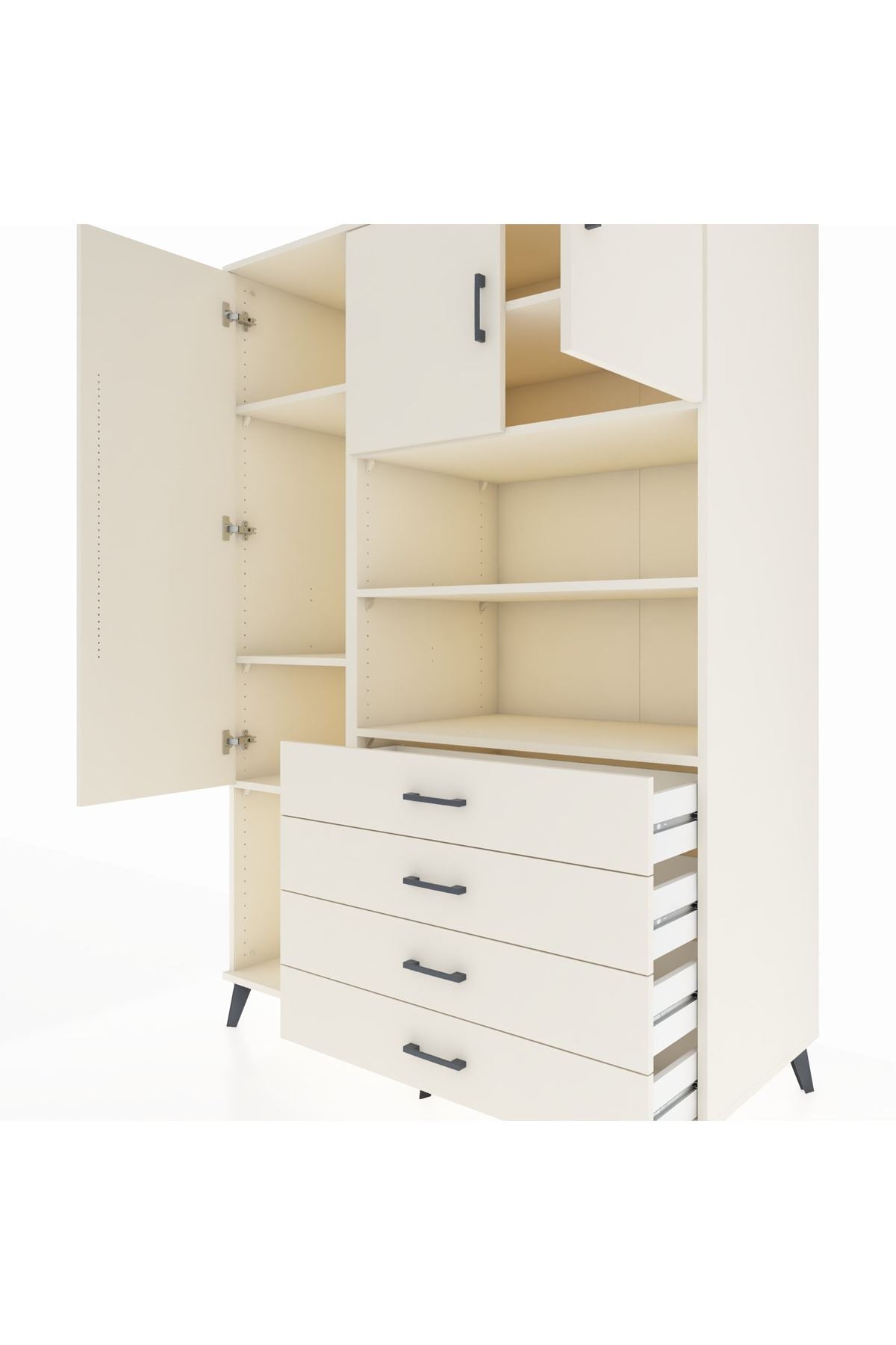 Kronos Dolap 7 Raflı 4 Çekmeceli 3 Kapaklı 132x59x195 Aytaşı-Aytaşı/Aytaşı