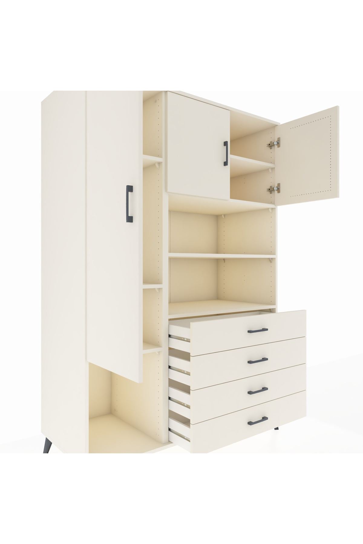 Kronos Dolap 7 Raflı 4 Çekmeceli 3 Kapaklı 132x59x195 Aytaşı-Aytaşı/Aytaşı