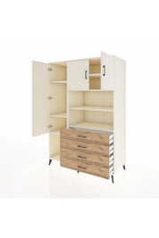 Kronos Dolap 7 Raflı 4 Çekmeceli 3 Kapaklı 132x59x195 Aytaşı-Aytaşı/Çam