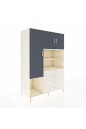 Kronos Dolap 7 Raflı 4 Çekmeceli 3 Kapaklı 132x59x195 Aytaşı-Antrasit/Aytaşı