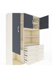 Kronos Dolap 7 Raflı 4 Çekmeceli 3 Kapaklı 132x59x195 Aytaşı-Antrasit/Aytaşı