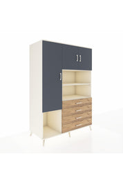 Kronos Dolap 7 Raflı 4 Çekmeceli 3 Kapaklı 132x59x195 Aytaşı-Antrasit/Çam