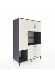 Kronos Dolap 7 Raflı 4 Çekmeceli 3 Kapaklı 132x59x195 Antrasit-Aytaşı/Aytaşı