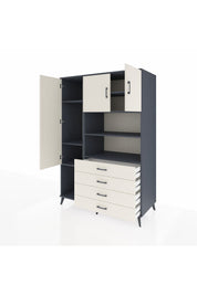 Kronos Dolap 7 Raflı 4 Çekmeceli 3 Kapaklı 132x59x195 Antrasit-Aytaşı/Aytaşı