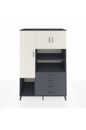 Kronos Dolap 7 Raflı 4 Çekmeceli 3 Kapaklı 132x59x195 Antrasit-Aytaşı/Antrasit