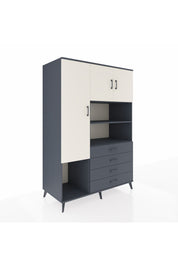 Kronos Dolap 7 Raflı 4 Çekmeceli 3 Kapaklı 132x59x195 Antrasit-Aytaşı/Antrasit