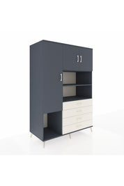 Kronos Dolap 7 Raflı 4 Çekmeceli 3 Kapaklı 132x59x195 Antrasit-Antrasit/Aytaşı