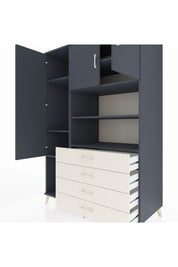 Kronos Dolap 7 Raflı 4 Çekmeceli 3 Kapaklı 132x59x195 Antrasit-Antrasit/Aytaşı