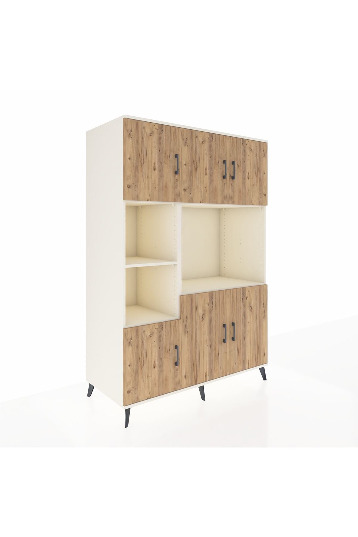 Kronos Dolap 9 Raflı 6 Kapaklı 132x59x195 Aytaşı-Çam/Aytaşı