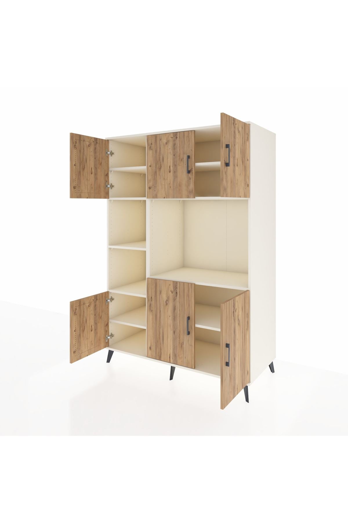 Kronos Dolap 9 Raflı 6 Kapaklı 132x59x195 Aytaşı-Çam/Aytaşı