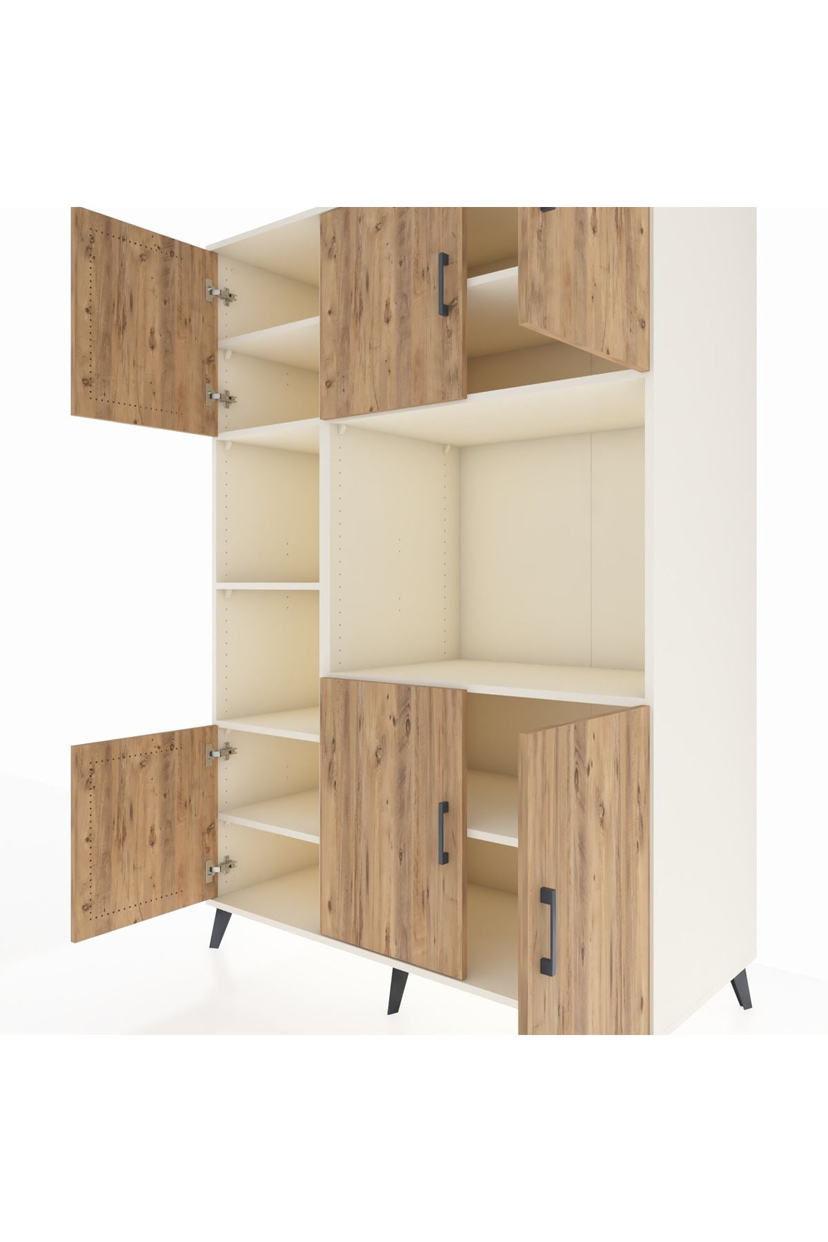 Kronos Dolap 9 Raflı 6 Kapaklı 132x59x195 Aytaşı-Çam/Aytaşı