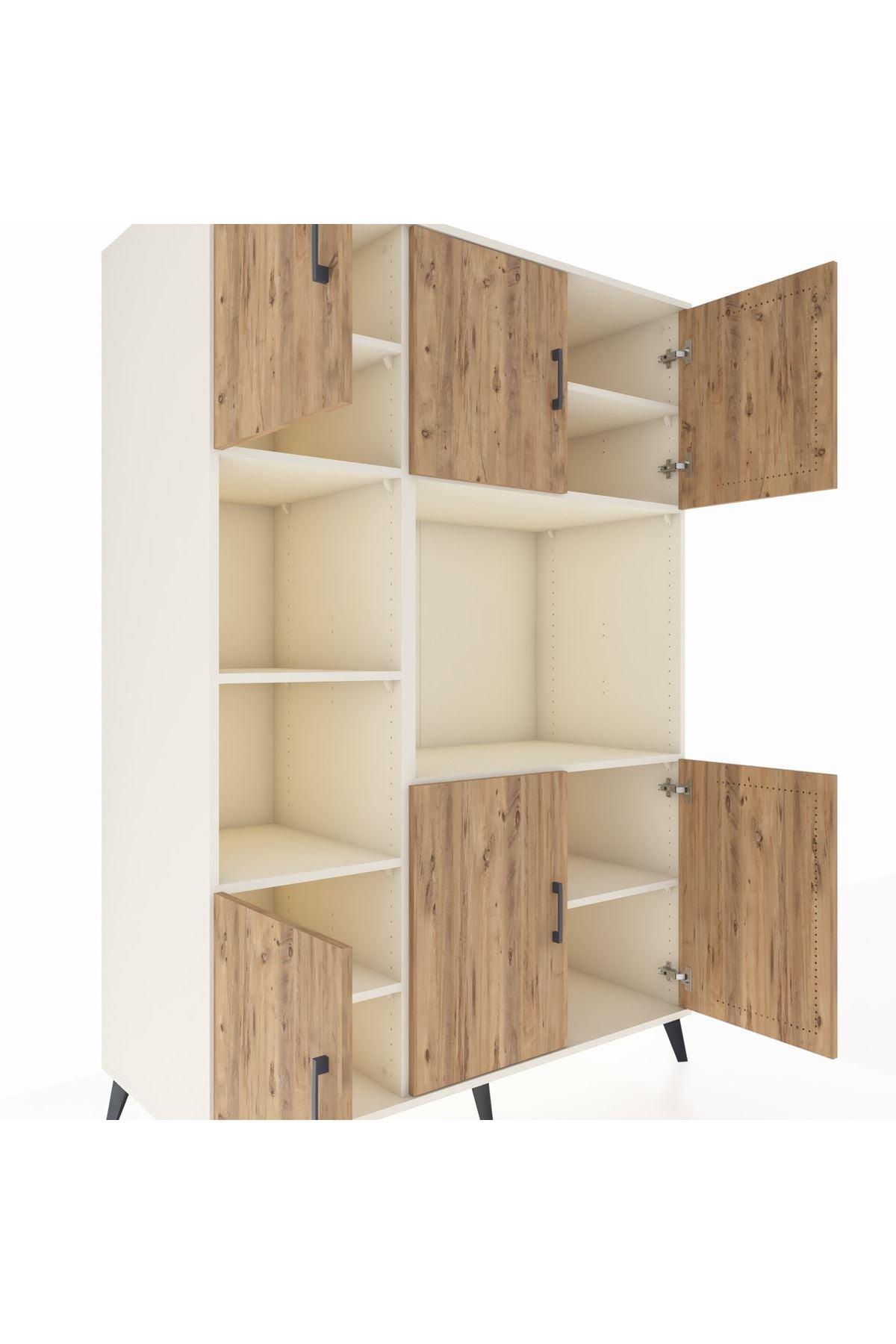 Kronos Dolap 9 Raflı 6 Kapaklı 132x59x195 Aytaşı-Çam/Aytaşı