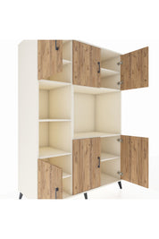 Kronos Dolap 9 Raflı 6 Kapaklı 132x59x195 Aytaşı-Çam/Aytaşı