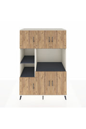 Kronos Dolap 9 Raflı 6 Kapaklı 132x59x195 Aytaşı-Çam/Antrasit