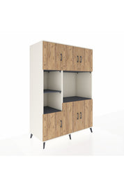 Kronos Dolap 9 Raflı 6 Kapaklı 132x59x195 Aytaşı-Çam/Antrasit