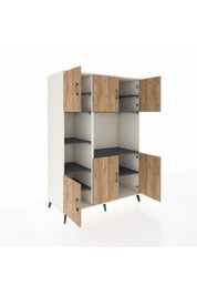 Kronos Dolap 9 Raflı 6 Kapaklı 132x59x195 Aytaşı-Çam/Antrasit