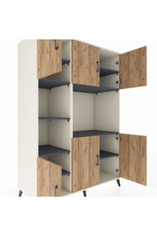 Kronos Dolap 9 Raflı 6 Kapaklı 132x59x195 Aytaşı-Çam/Antrasit