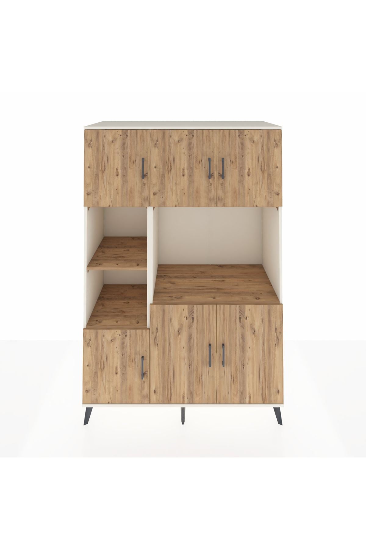 Kronos Dolap 9 Raflı 6 Kapaklı 132x59x195 Aytaşı-Çam/Çam