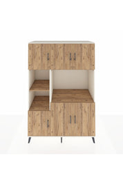 Kronos Dolap 9 Raflı 6 Kapaklı 132x59x195 Aytaşı-Çam/Çam