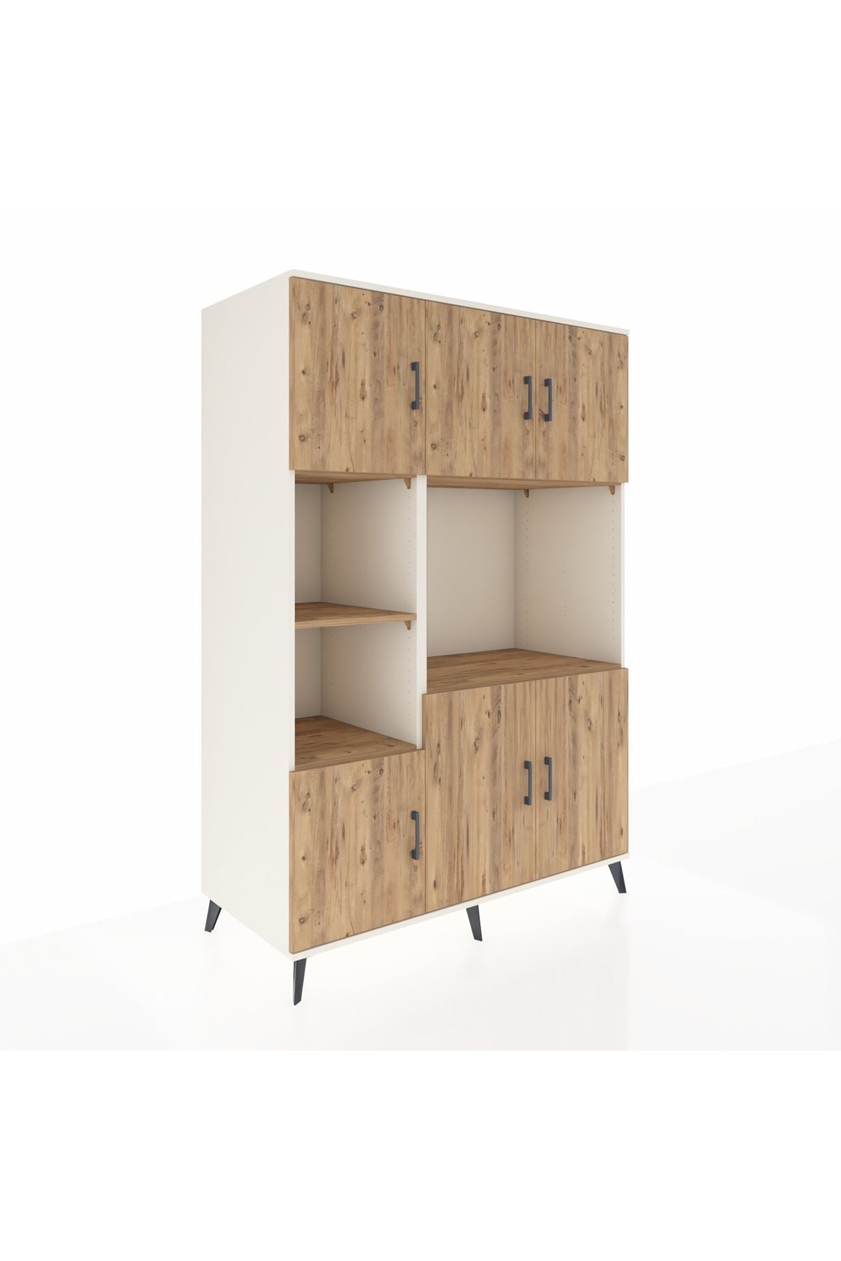 Kronos Dolap 9 Raflı 6 Kapaklı 132x59x195 Aytaşı-Çam/Çam