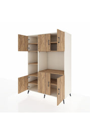 Kronos Dolap 9 Raflı 6 Kapaklı 132x59x195 Aytaşı-Çam/Çam