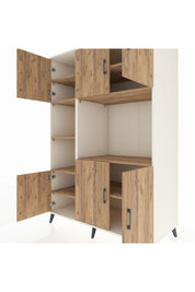 Kronos Dolap 9 Raflı 6 Kapaklı 132x59x195 Aytaşı-Çam/Çam