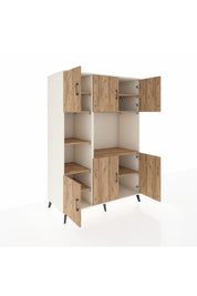 Kronos Dolap 9 Raflı 6 Kapaklı 132x59x195 Aytaşı-Çam/Çam