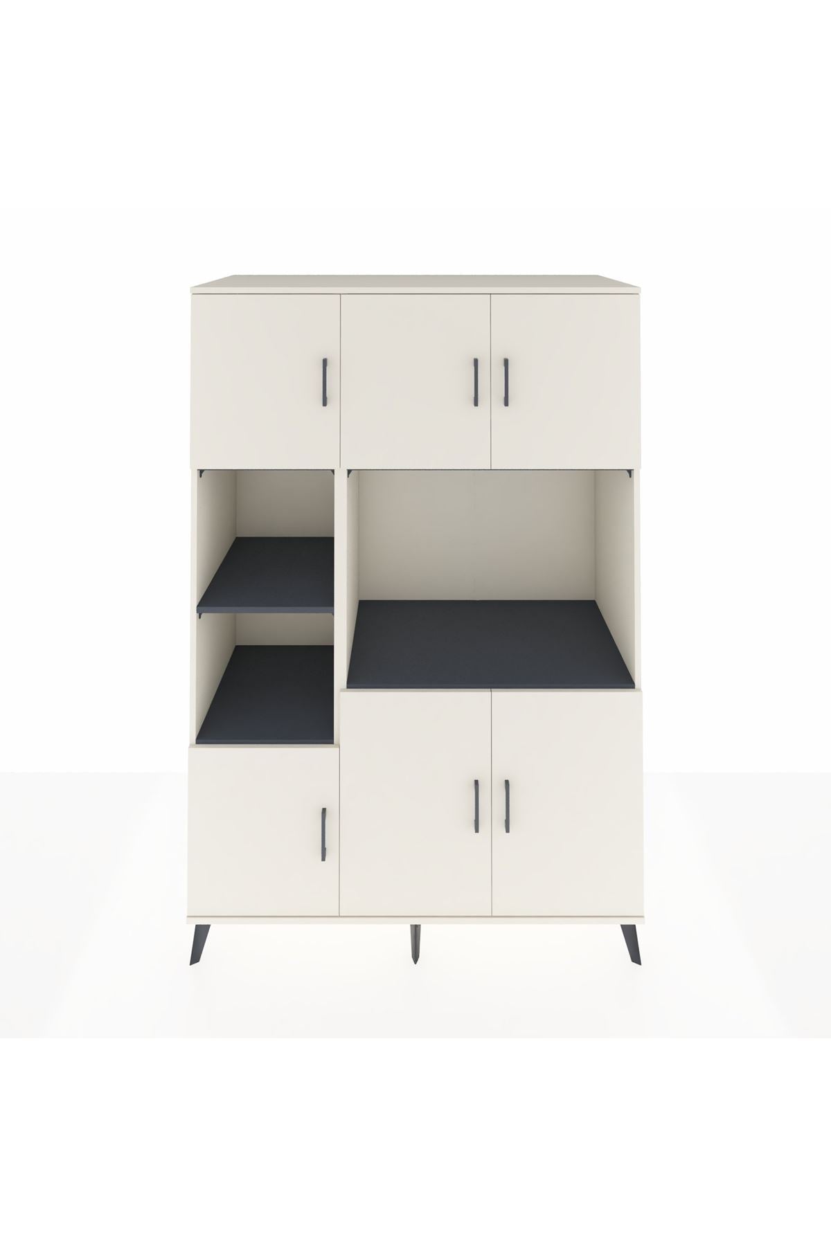 Kronos Dolap 9 Raflı 6 Kapaklı 132x59x195 Aytaşı-Aytaşı/Antrasit