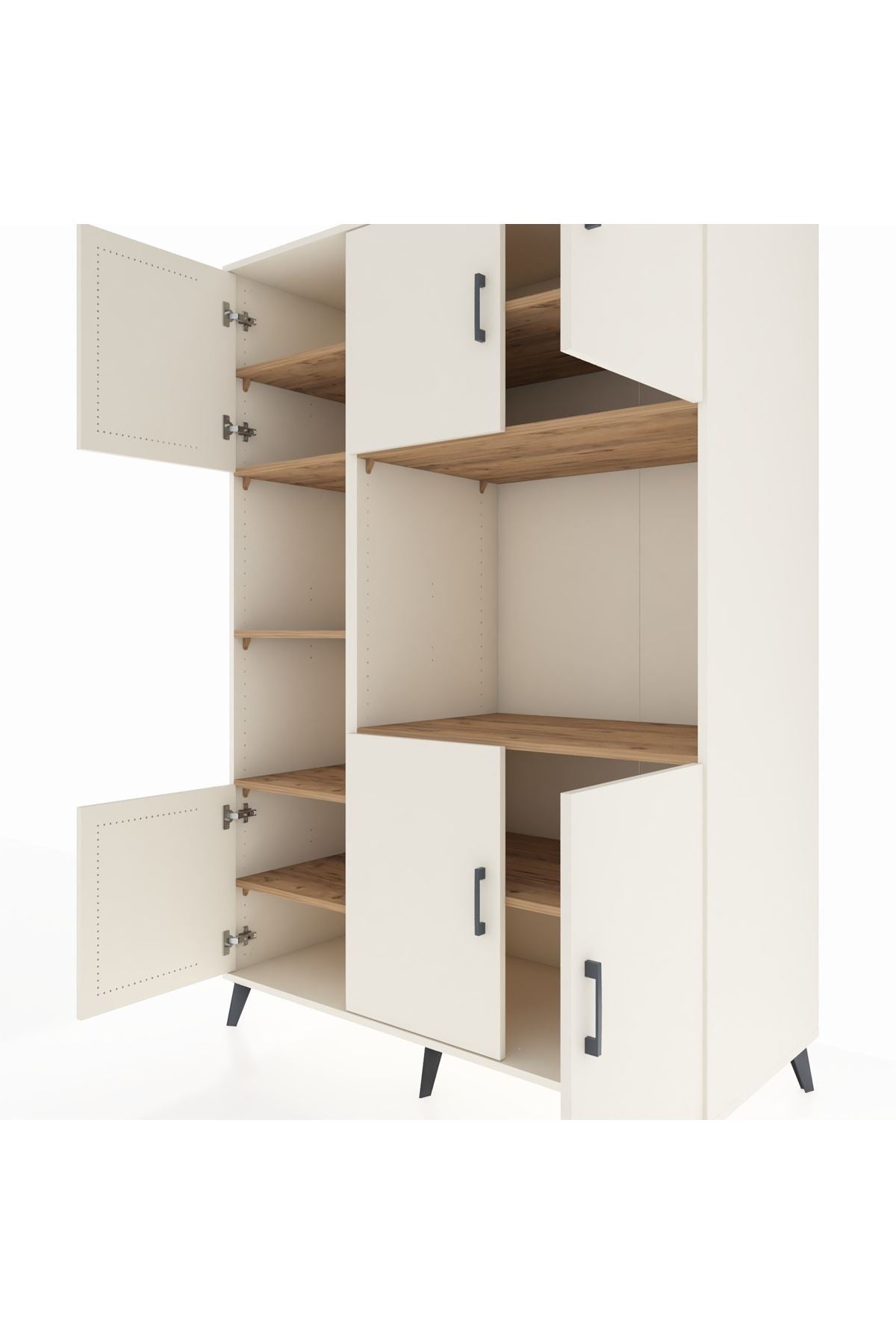 Kronos Dolap 9 Raflı 6 Kapaklı 132x59x195 Aytaşı-Aytaşı/Çam