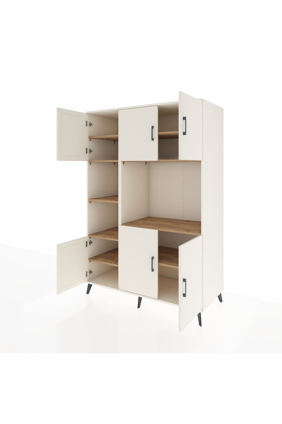 Kronos Dolap 9 Raflı 6 Kapaklı 132x59x195 Aytaşı-Aytaşı/Çam