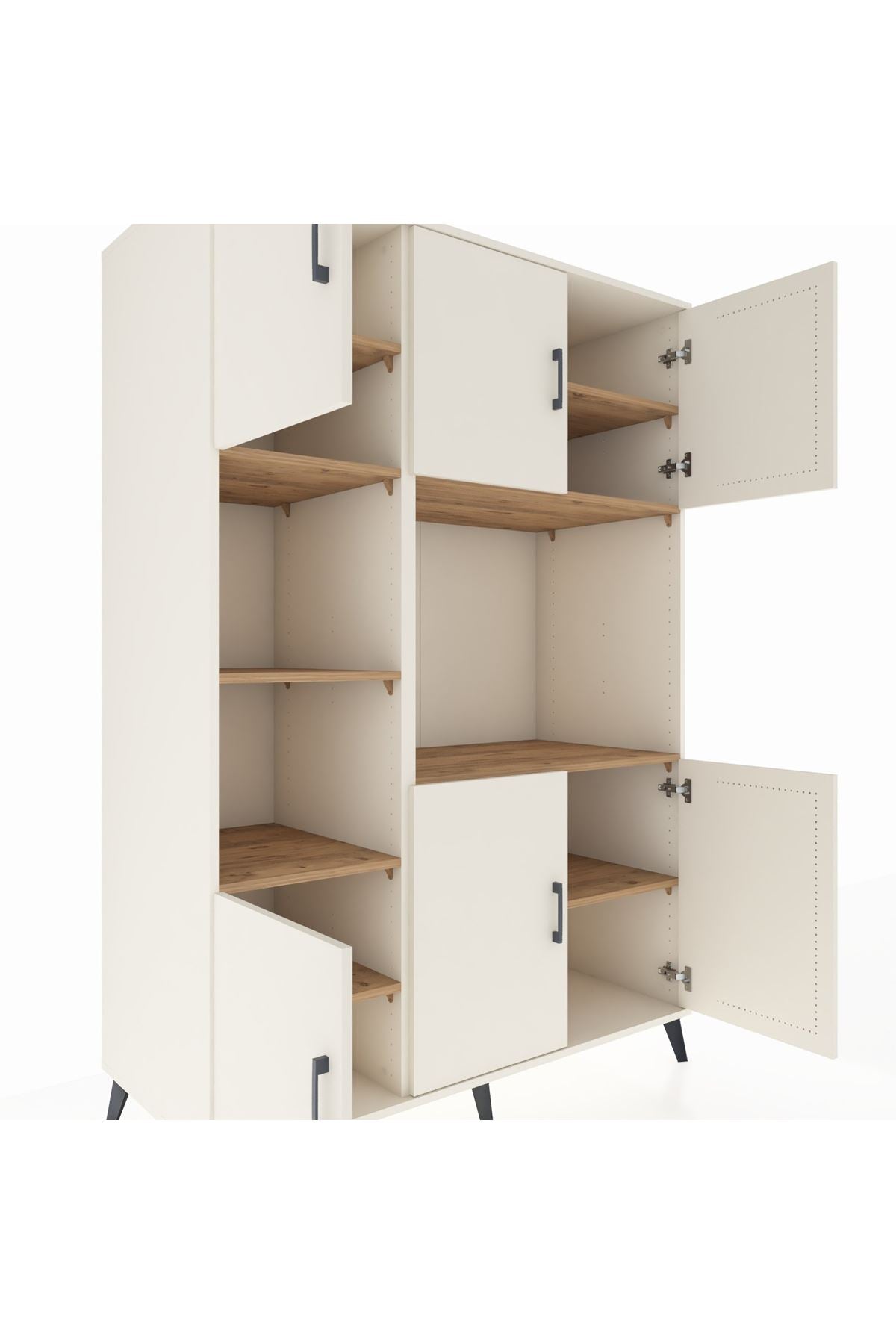 Kronos Dolap 9 Raflı 6 Kapaklı 132x59x195 Aytaşı-Aytaşı/Çam