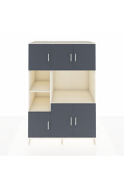 Kronos Dolap 9 Raflı 6 Kapaklı 132x59x195 Aytaşı-Antrasit/Aytaşı