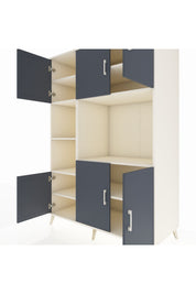 Kronos Dolap 9 Raflı 6 Kapaklı 132x59x195 Aytaşı-Antrasit/Aytaşı