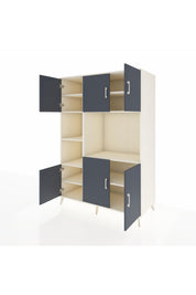 Kronos Dolap 9 Raflı 6 Kapaklı 132x59x195 Aytaşı-Antrasit/Aytaşı