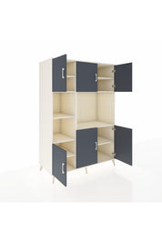 Kronos Dolap 9 Raflı 6 Kapaklı 132x59x195 Aytaşı-Antrasit/Aytaşı