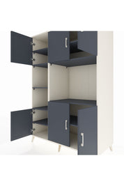 Kronos Dolap 9 Raflı 6 Kapaklı 132x59x195 Aytaşı-Antrasit/Antrasit