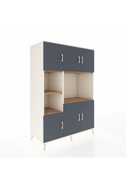 Kronos Dolap 9 Raflı 6 Kapaklı 132x59x195 Aytaşı-Antrasit/Çam