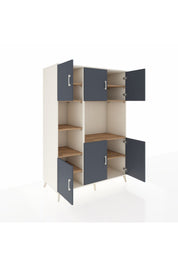 Kronos Dolap 9 Raflı 6 Kapaklı 132x59x195 Aytaşı-Antrasit/Çam