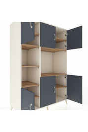 Kronos Dolap 9 Raflı 6 Kapaklı 132x59x195 Aytaşı-Antrasit/Çam