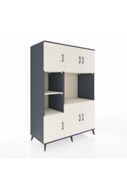 Kronos Dolap 9 Raflı 6 Kapaklı 132x59x195 Antrasit-Aytaşı/Aytaşı