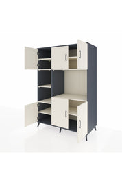 Kronos Dolap 9 Raflı 6 Kapaklı 132x59x195 Antrasit-Aytaşı/Aytaşı