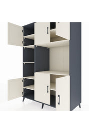 Kronos Dolap 9 Raflı 6 Kapaklı 132x59x195 Antrasit-Aytaşı/Aytaşı