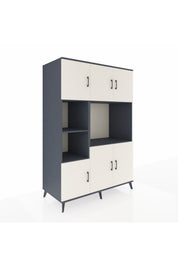 Kronos Dolap 9 Raflı 6 Kapaklı 132x59x195 Antrasit-Aytaşı/Antrasit