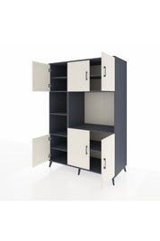 Kronos Dolap 9 Raflı 6 Kapaklı 132x59x195 Antrasit-Aytaşı/Antrasit