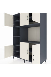 Kronos Dolap 9 Raflı 6 Kapaklı 132x59x195 Antrasit-Aytaşı/Antrasit