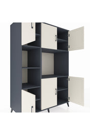 Kronos Dolap 9 Raflı 6 Kapaklı 132x59x195 Antrasit-Aytaşı/Antrasit